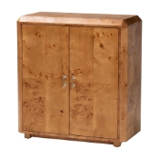 bali & pari Valora Modern and Contemporary Natural Mappa Burl Wood 2-Door Console Cabinet